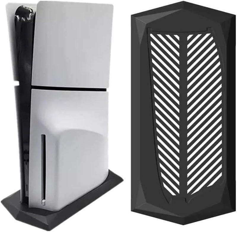 CHENXIN Vertical Stand for PS5 Slim Disc Edition Console with Built-in Cooling Vents and Non-Slip Feet, Not for PS5/PS5 Pro (Black) - Image 1